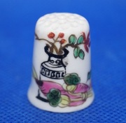 Naparstek Kolekcjonerski Porcelanowy Chińska Waza , warzywa 