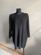 Gudrun Sjoden czarna sukienka tunika sweterkowa Iniana len XL XXL42