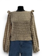 Bluzka w kratę Vintage M wiskoza