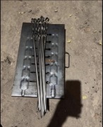 ZESTAW GRILL WALIZKA TURYSTYCZNY SKŁADANY MANGAL 5mm NA 8 SZAMPURY .