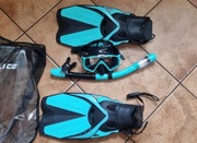 Zestaw do nurkowania SNORKELINGU maska płetwy fajka worek