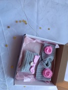 Komplet Handmade opaska i portfelik czekoladowy 