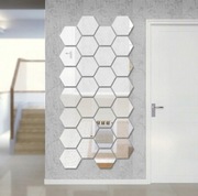 2 x Lustra sześciokąty na ścianę dekoracja srebrne