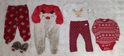 Zestaw ubranek świątecznych dla dziewczynki 74 body pajacyk renifer święta