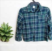 Koszula z długim rękawem w zieloną kratkę dla chłopca 100% bawełna 128