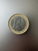 1 euro 2002 Włochy - destrukt, odwrócony pierścień