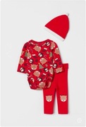 H7M komplet świateczny body czapeczka legginsy 2-4 mce 62 cm