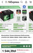 LiFePO4 24V 100Ah Battery wbudowanym systemem BMS 100A