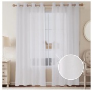 Komplet Zasłon Woalowych Firanek 225x140 cm (wys. x szer.) OFF WHITE