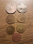 Vintage zestaw stare monety polskie PRL żetony numizmaty kolekcjonerskie 