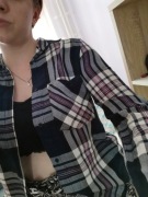 Koszula granatowo-biało-różowa Zara Basic