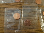 zestaw 5 monet 1 euro cent, 5 sztuk kolekcjonerskie