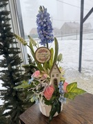 Wiosenna kompozycja z hiacyntem. Dzień Babci. Dzień Dziadka