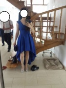 Chabrowa sukienka długi tył 38