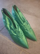 ZARA satynowe zielone szpilki botki 36 