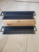 Półka na przyprawy 38 cm czarna metalowa 2 sztuki organizer ścienny