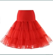 Halka czerwona nowa S/M tiul/organza