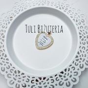 Medalion zawieszka do bukietu ślubnego ze zdjęciem tekstem marynarki ślub