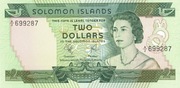 Banknot 2 dolary Wyspy Salomona 1977 P.5 UNC