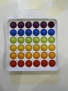 Tęczowy pop it antystresowy – kwadrat z uchwytem, sensoryczna zabawka