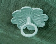 Wieszak Hak Uchwyt sufitowy kuty na doniczkę - Biały Antyczny (W56)