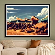 Gran Canaria - Łodzie z Las Palomas - pejzaż morski - plakat - 60x40cm 