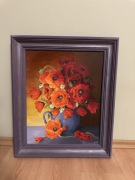 Obraz kwiaty maki Jolanty Łopusiewicz 50x60