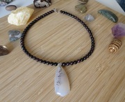 Naszyjnik Granat z asyrofyllitem + Agat dendrytowy Rękodzieło kamień