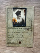 Przedwojenny dokument legitymacja Wilno  do elektrowni Wileńskiej  RARE 