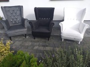 Fotel uszak welurowa tkanina