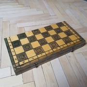 Kultowe Szachy Drewniane Vintage – Klasyka PRL – 42 cm