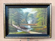  STARY OBRAZ OLEJNY PŁÓTNO   sygnowany  