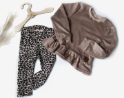 dres komplet bluza leginsy welur panterka 104