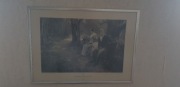 Rycina nr 1 XIX w. H. Fechner: „Pierwsza kłótnia" 60x40cm RAMA