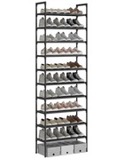 AcornFort 10poziomów, czarne, regulowane półki do przechowywania butów