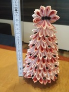 Choinka ręcznie robiona z wstążek wielokolorowa