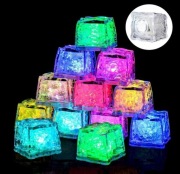 12x Świecących kostek lodu Wielorazowe RGB