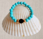 Pierścionek  Turkus i Turmalin