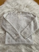 Biały sweter włochaty dla dziewczynki 8 lat 128 cm