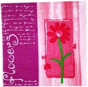 SERWETKI PAPIEROWE - BORDOWY KWIAT - 33X33 CM - 20 SZTUK - AHA