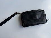 Męska saszetka portfel etui czarna skóra naturalna