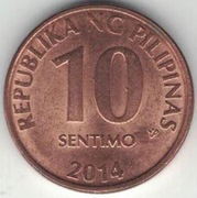 Filipiny 10 sentimo centymów 2014 -  17 mm - nr 1