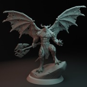 3D drukowana figurka demona z skrzydłami 75mm od skrzydeł do ziemi