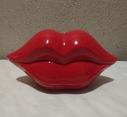 Skarbonka usta czerwone wyjątkowa ozdoba ceramiczna ceramika