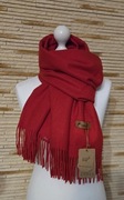 Piękny szal 50%kaszmir 50% wełna duży rozmiar 200x70 cm  czerwień   
