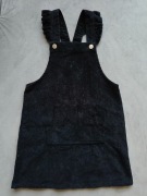 Sinsay Sukienka Ogrodniczka Sztruksowa Czarna R122