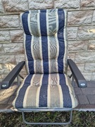 Fotel ogrodowy z poduszką, składany 