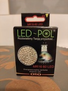 Żarówka LED-POL MR16 60 LED biała ciepła 3W