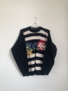 Granatowy wzorzysty sweter Next