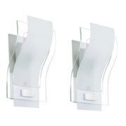 ITALUX MB0008 Lampy kinkiety 2 szt. Komplet szklany metal satyna kinkiet